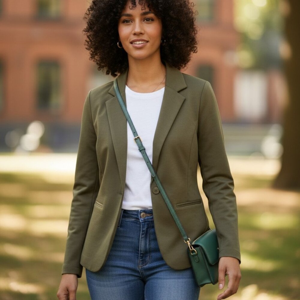 Elegant Olive Green Blazer